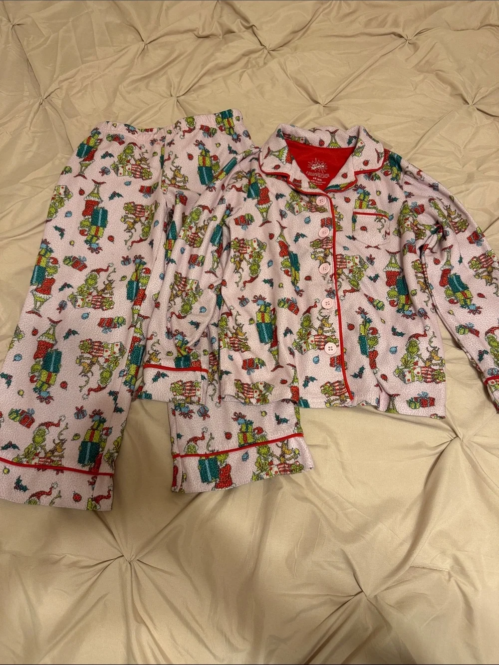 Dr. Seuss Pink, Red and Green Holiday Character Pajama Set